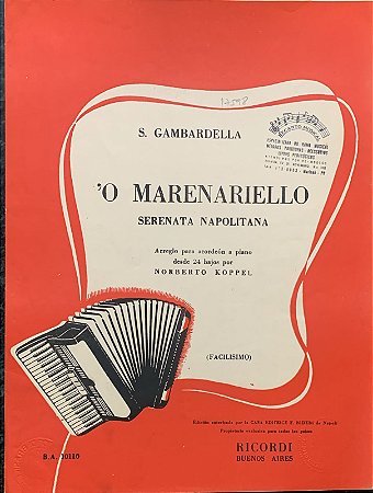 O MARENARIELLO - partitura para acordeon - S. Gambardella