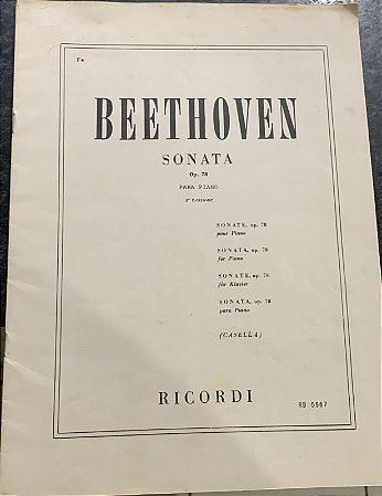 BEETHOVEN - SONATA OPUS 78 - partitura para piano