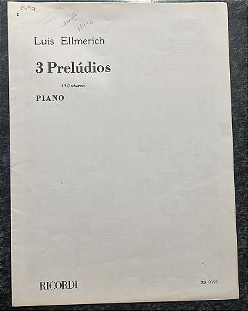 3 PRELÚDIOS - 1° caderno - partitura para piano - Luis Ellmerich