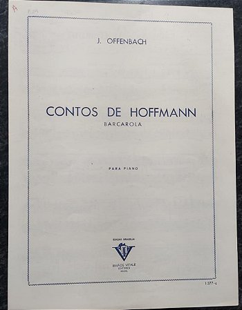 CONTOS DE HOFFMANN - partitura para piano - J. Hoffmann