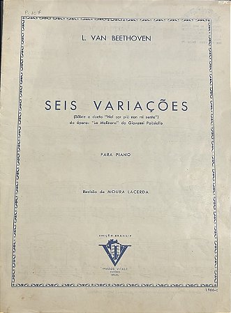SEIS VARIAÇÕES - partitura para piano - Beethoven