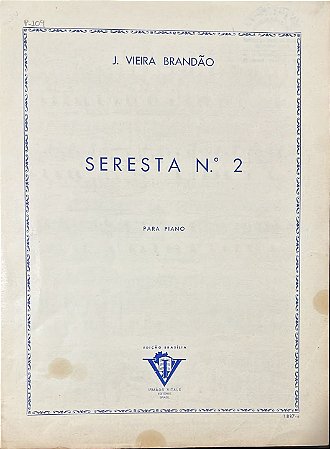 SERESTA N° 2 - partitura para piano - J. Vieira Brandão