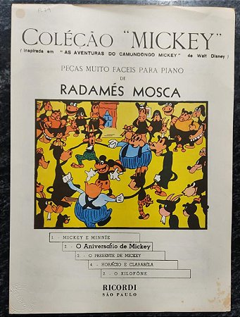 O ANIVERSÁRIO DE MICKEY - partitura para piano - Radamés Mosca
