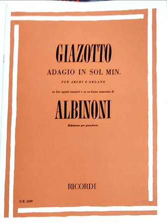ADAGIO EM SOL MENOR - partitura para piano - Remo Giazotto e Tomaso Albinoni