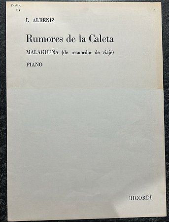 RUMORES DE LA CALETA - partitura para piano - Albeniz