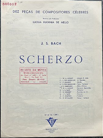 SCHERZO - partitura para piano - Bach