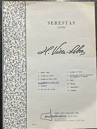 SAUDADES DA MINHA VIDA - partitura para piano e canto - Villa-Lobos