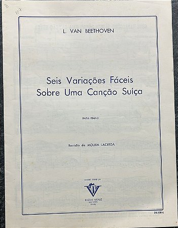 SEIS VARIAÇÕES FÁCEIS SOBRE UMA CANÇÃO SUÍÇA - partitura para piano - Beethoven