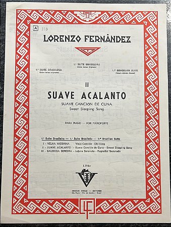 SUAVE ACALANTO - partitura para piano - Lorenzo Fernandez