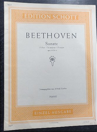 BEETHOVEN - SONATA Opus 10 n° 2 Ed. Schott