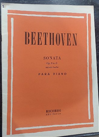 BEETHOVEN - SONATA Opus 02 n° 2 (Rev. Casella) Ed. Ricordi - partitura para piano