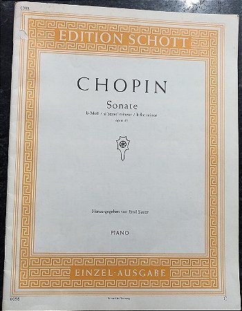 CHOPIN - SONATA Opus 35 em Si Bemol menor – Editora Schott