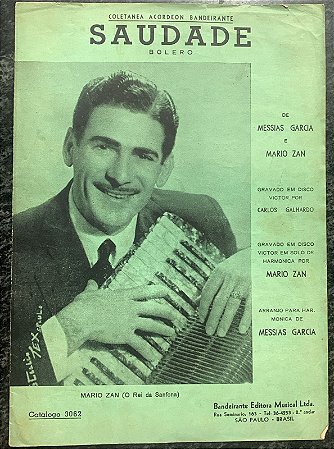 SAUDADE - partitura para acordeon - Messias Garcia e Mario Zan