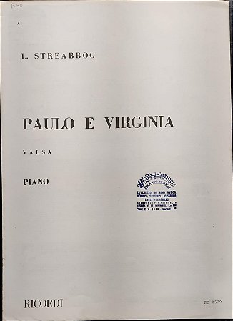 PAULO E VIRGINIA - partitura para piano - L. Streabbog