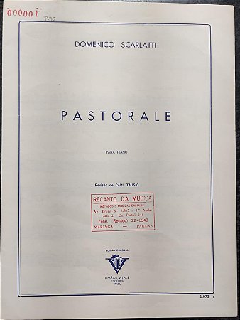 PASTORALE - partitura para piano - Domenico Scarlatti