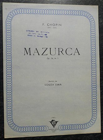 MAZURCA OPUS 24 N° 1 - Chopin (partitura piano solo)