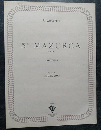 MAZURCA (5ª ) OPUS 7 N° 1 - Chopin (partitura para piano solo)