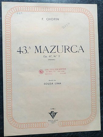 MAZURCA (43ª ) OPUS 67 N° 2 - Chopin (partitura para piano solo)