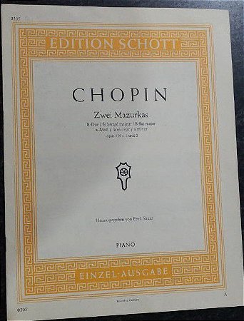 CHOPIN - MAZURKAS OPUS 7 N° 1 E 2 - PIANO SOLO (MAZURCAS)
