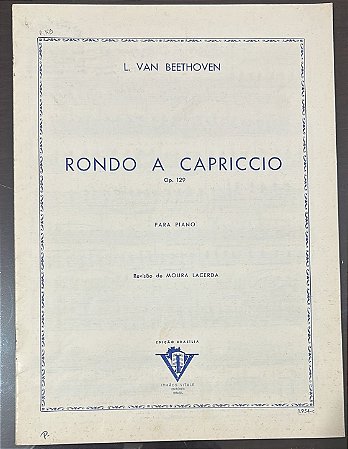 RONDO A CAPRICCIO Opus 129 - partitura para piano - Beethoven
