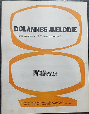 DOLANNES MELODIE - partitura para piano - Paul de Senneville e Olivier Toussaint