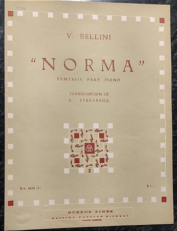 NORMA (Fantasia) - partitura para piano - V. Bellini