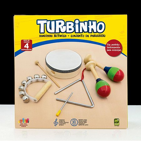 BANDINHA RÍTMICA - Conjunto de percussão - Kit com 4 instrumentos - Turbinho BR-4A