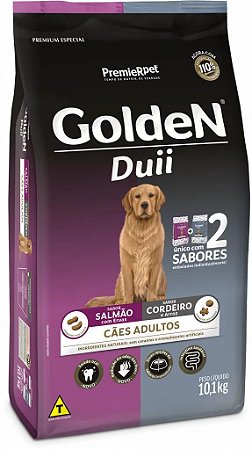 Ração Golden Duii Cães Adultos Sabor Salmão e Cordeiro 10,1 kg