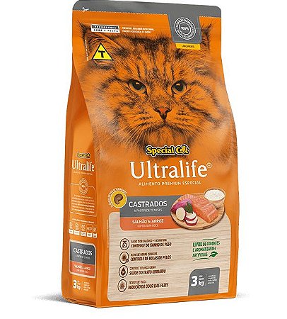 Ração Special Cat Ultralife Gatos Castrados Sabor Salmão 10,1kg