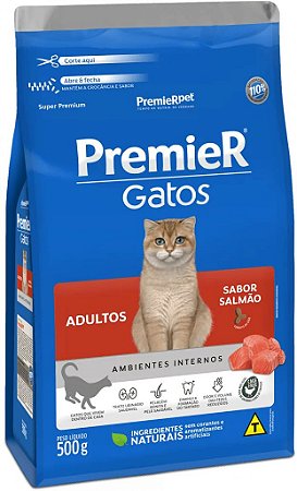 Ração Premier Gatos Adultos - Sabor Salmão - 7,5kg