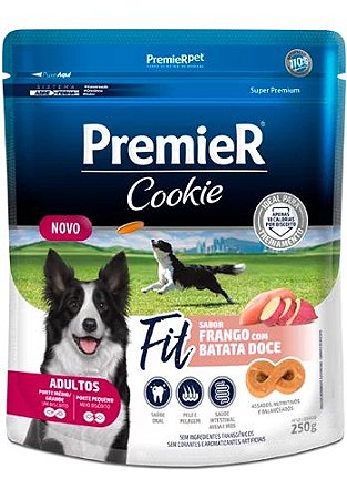 Cookie Premier Fit Cães Adultos Sabor Frango e Batata Doce 250g