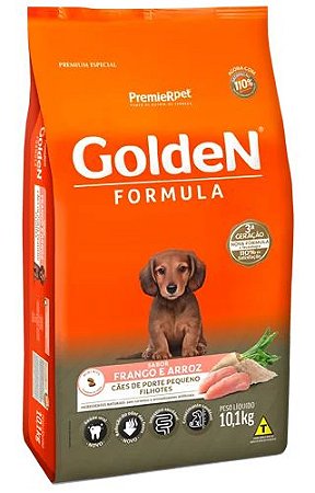 Ração GoldeN Formula Cães Filhotes de Pequeno Porte Sabor Frango e Arroz