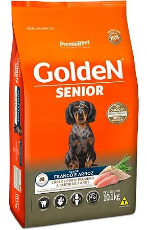 Ração GoldeN Cães Sênior de Porte Pequeno Sabor Frango e Arroz