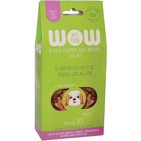 Petisco Desidratado WOW Cães Sabor Peito de Frango e Alecrim 50g