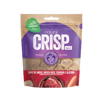 Petisco Desidratado Crisp para Cães Sabor Angus, Batata Doce, Cenoura e Alecrim