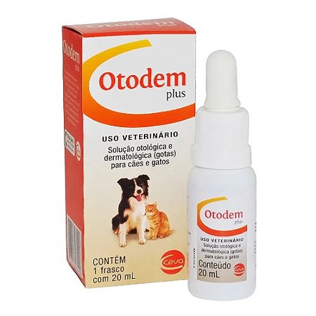 Medicamento Otológico Otodem Plus Cães e Gatos 20ml
