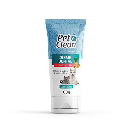 Creme Dental Pet Clean para Cães e Gatos Sabor Tutti-Frutti 60g