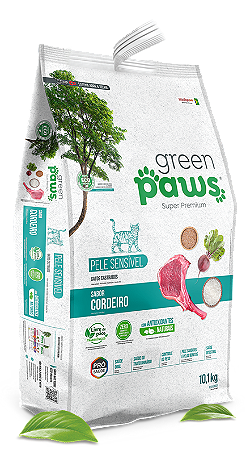 Ração Green Paws Gatos Castrados Pele Sensível Sabor Cordeiro