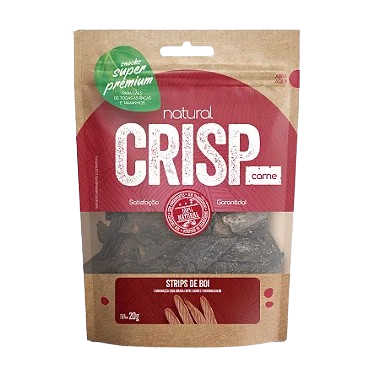 Petisco Desidratado Crisp Cães Adultos Strips de Boi 20g