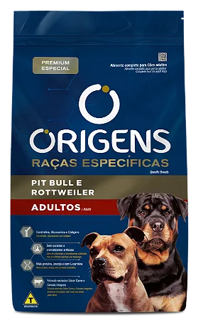 Ração Origens Raças Específicas Pit Bull e Rottweiler Adultos 15kg