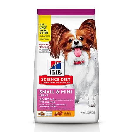Ração Hill's Light Cães Adultos Raças Pequenas e Mini 2,04kg
