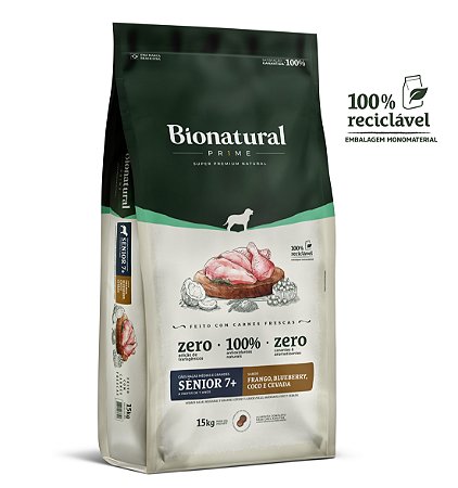 Ração Bionatural Prime Cães Sênior 7+ de Raças Médias e Grandes 15kg