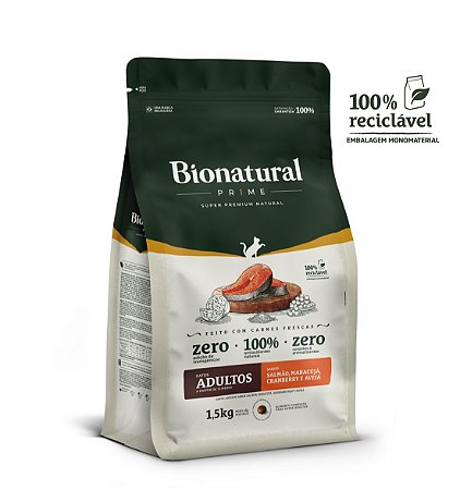 Ração Bionatural Prime Gatos Adultos Sabor Salmão
