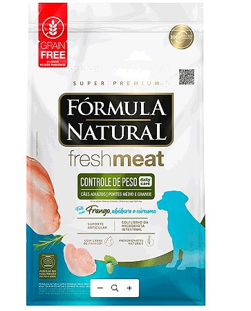 Ração Fórmula Natural Fresh Meat Light Cães Adultos de Raças Médias e Grandes Sabor Frango