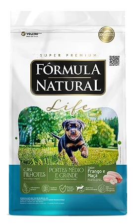 Ração Fórmula Natural Life Cães Filhotes de  Raças Médias e Grandes