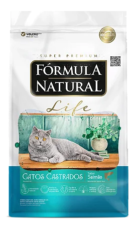 Ração Fórmula Natural Life Gatos Castrados Sabor Salmão