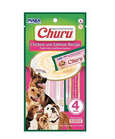 Purê Churu Dog Sabor Frango com Salmão para Cães 56 g
