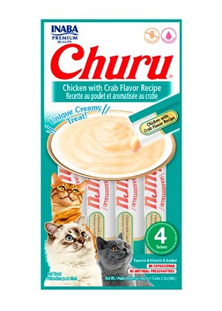 Purê Churu Sabor Frango e Caranguejo para Gatos 56g
