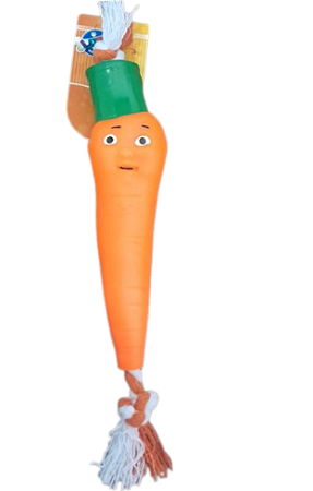 Brinquedo Mordedor Petgrows Cenoura Com Corda
