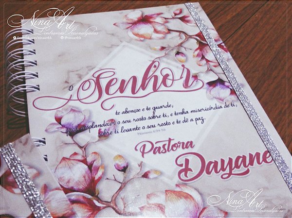 Caderno com versículo - feminino